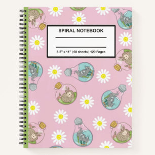 Rainbow Unicorn et Kawaii Animaux Carnet spiral