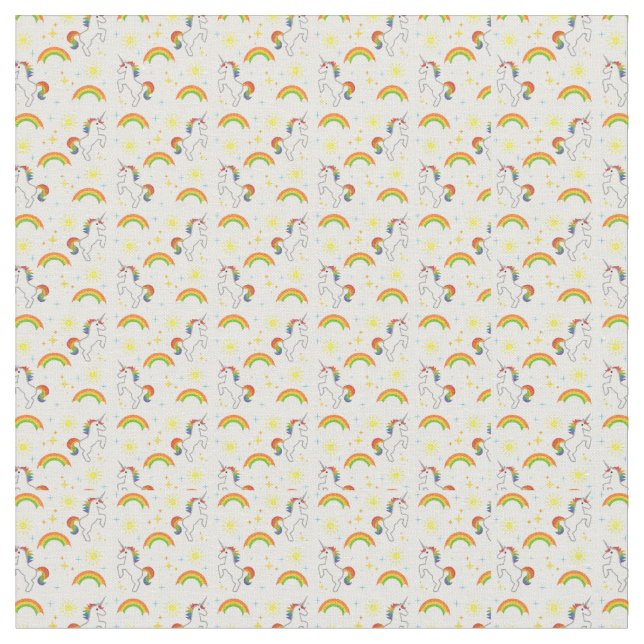 Rainbow Unicorn Fabric (Close Up)