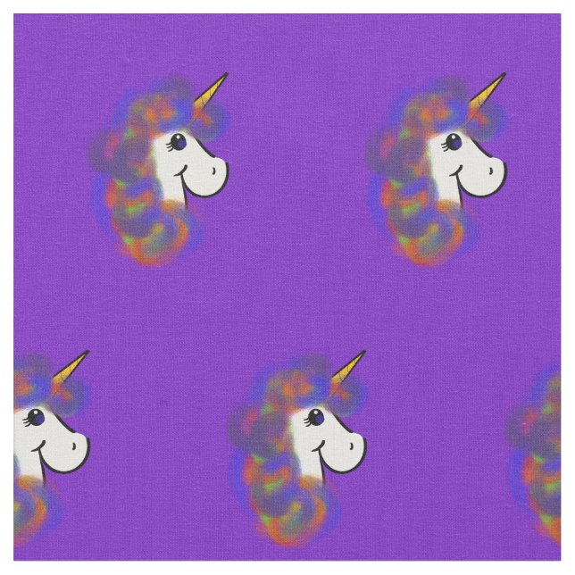 Rainbow Unicorn Fabric (Close Up)