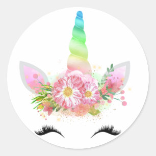 Rainbow Unicorn Face Stickers