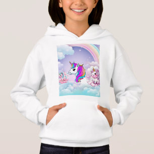 Rainbow Unicorn Fantasy Clouds and Hearts