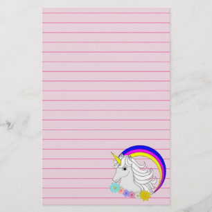 Rainbow Unicorn Floral Mystical Fantasy Art Stationery