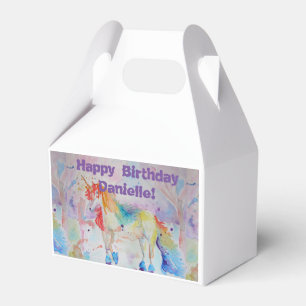 Rainbow Unicorn Girls Birthday Cake Favour Box