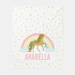 Rainbow Unicorn Girl's Fleece Blanket