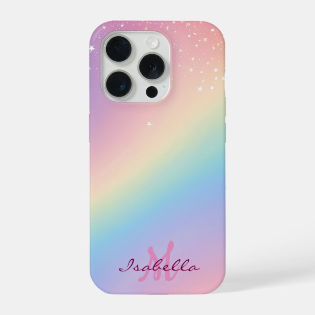 Rainbow Unicorn Glitter iPhone Case (Back)