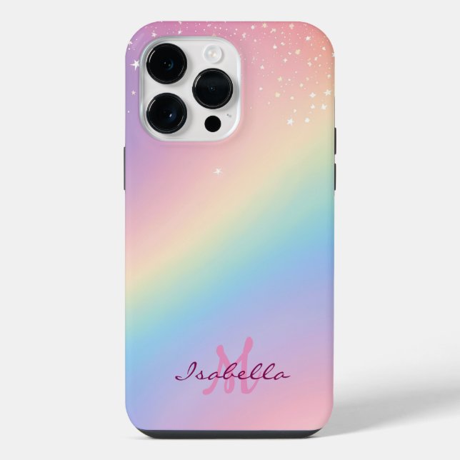 Rainbow Unicorn Glitter iPhone Case (Back)