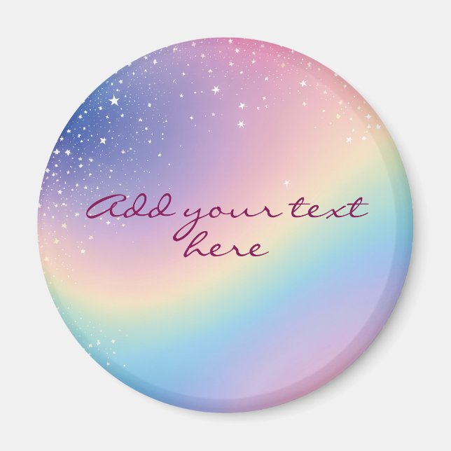 Rainbow Unicorn Glitter Magnet (Front)