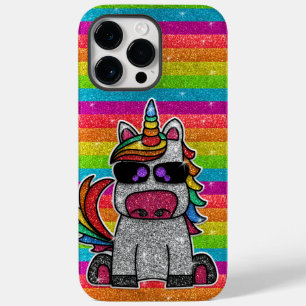 Rainbow Unicorn Glitter Sparkly Gold Sparkles Case-Mate iPhone 14 Pro Max Case