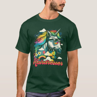 Rainbow Unicorn Hairdresser T-Shirt
