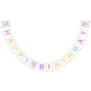 Rainbow Unicorn Happy Birthday Banner Bunting