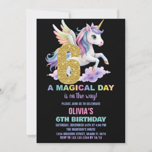 Rainbow Unicorn Invitations Anniversaire Vol