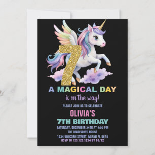 Rainbow Unicorn Invitations Anniversaire Vol
