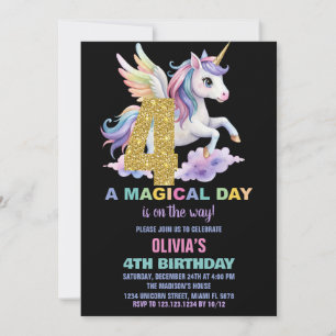 Rainbow Unicorn Invitations Anniversaire Vol