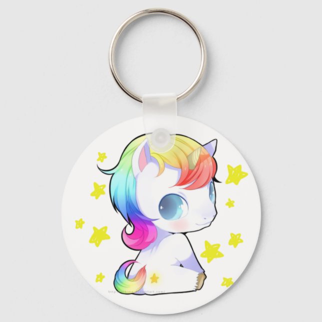Rainbow Unicorn Keychain (Front)