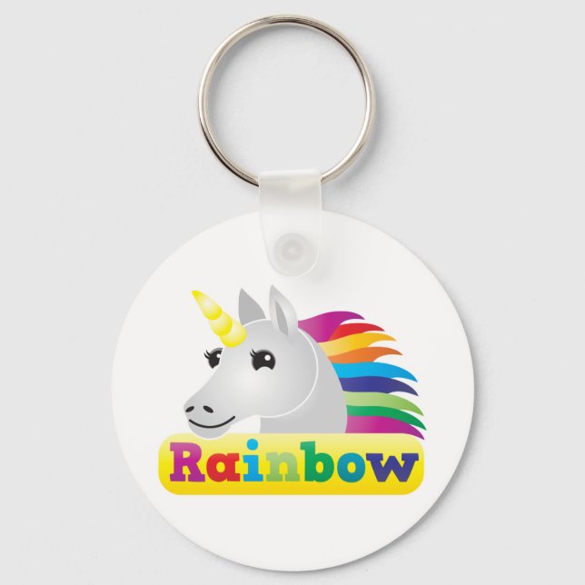 Rainbow Unicorn Keychain (Front)