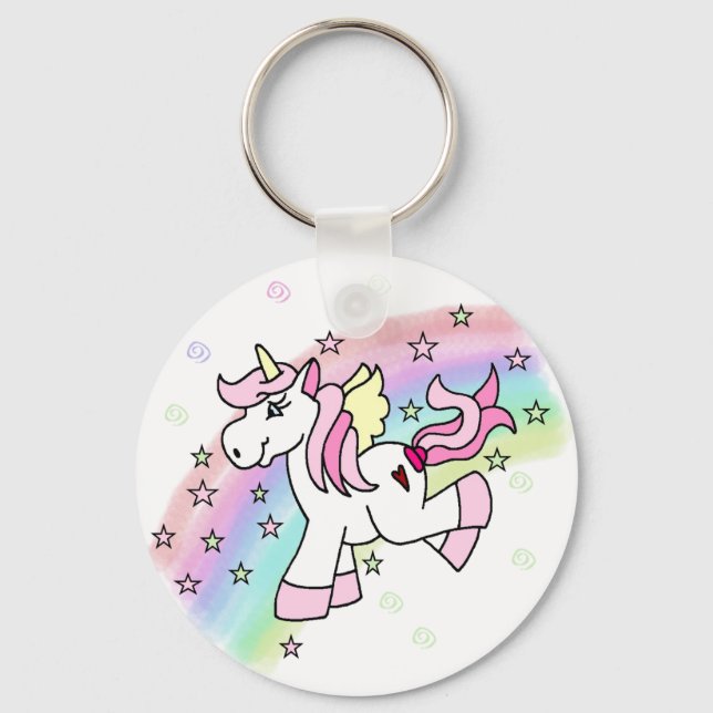 Rainbow Unicorn Keychain (Front)
