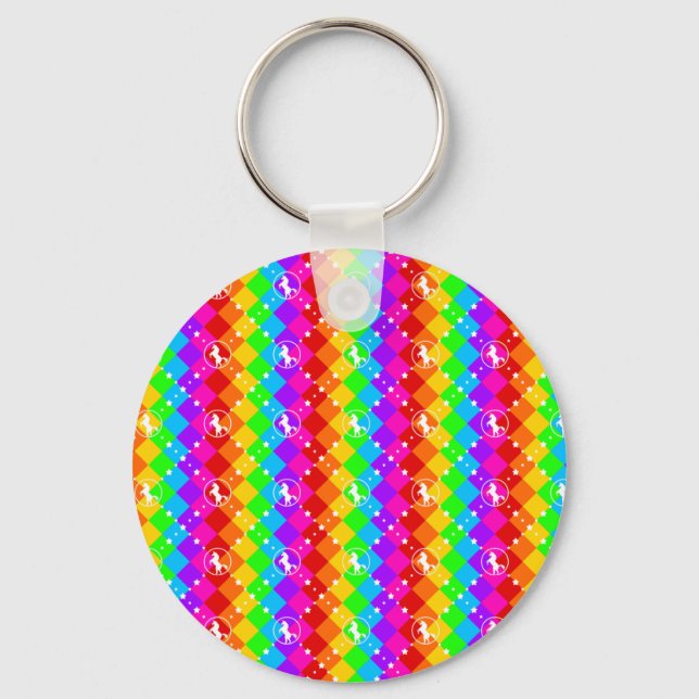 Rainbow Unicorn Keychain (Front)