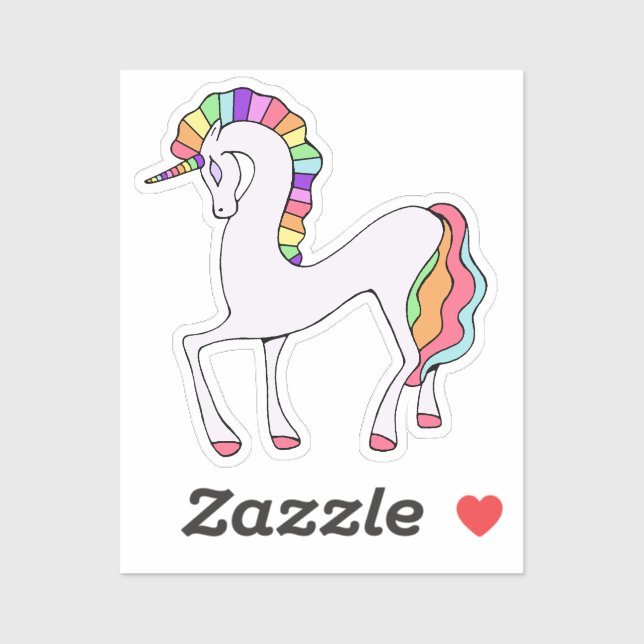 Rainbow Unicorn Laptop Sticker (Sheet)