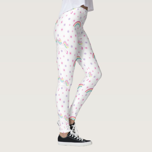 Rainbow Unicorn Leggings - Pink Sparkle Yoga (Right)