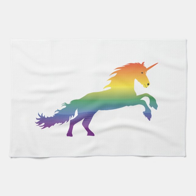 Rainbow Unicorn lgbt Kitchen Towel (Horizontal)