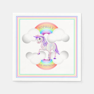 Rainbow Unicorn Magical Cute Birthday Napkin