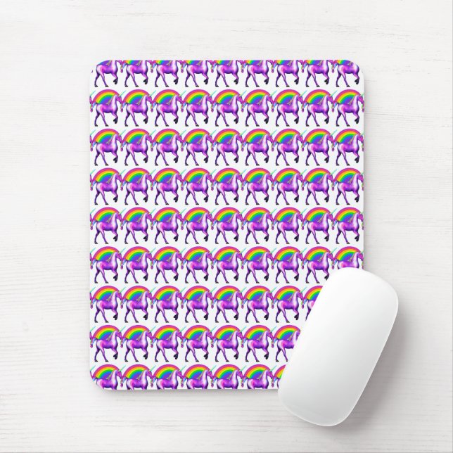 Rainbow unicorn  mouse pad (With Mouse)