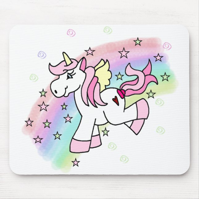 Rainbow Unicorn Mouse Pad (Front)
