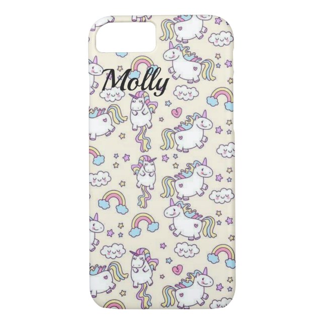 Rainbow Unicorn NAME Kawaii Cute Sweet Case-Mate iPhone Case (Back)
