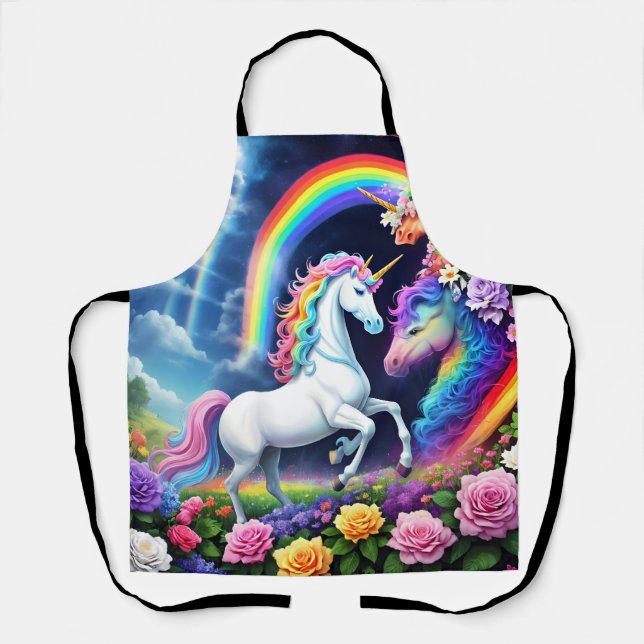 Rainbow Unicorn One Apron (Front)