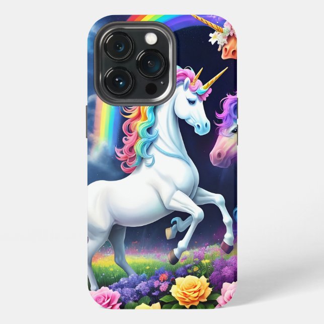 Rainbow Unicorn One iPhone Case (Back)
