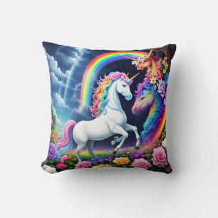 Rainbow Unicorn One Throw Pillow