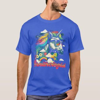 Rainbow Unicorn Ornithologist T-Shirt