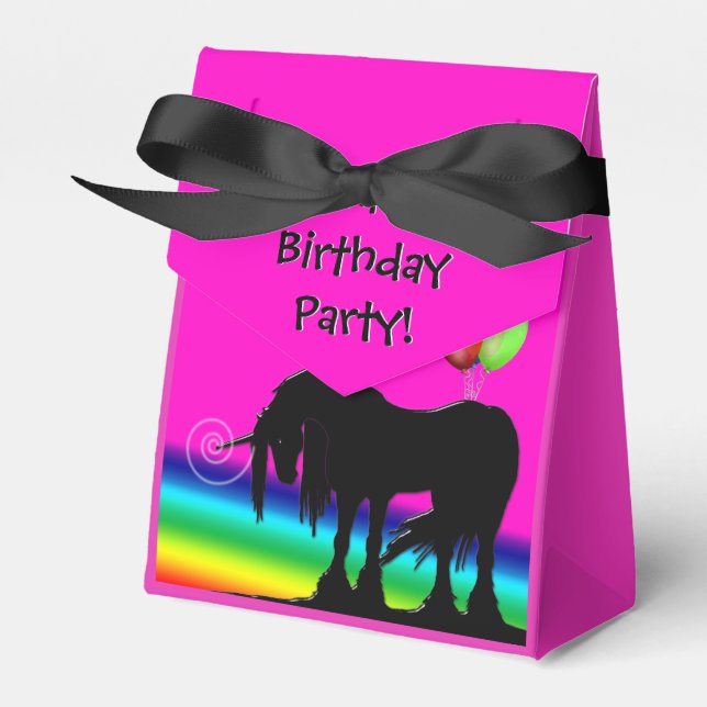 Rainbow Unicorn Party Favor Box (Front Side)