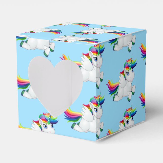 Rainbow Unicorn Party Favour Box (Front Side)