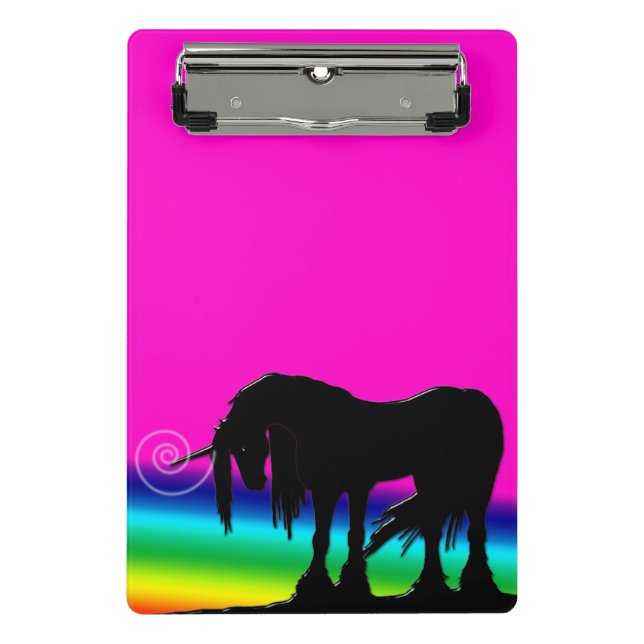 Rainbow Unicorn Party Mini Clipboard (Front)