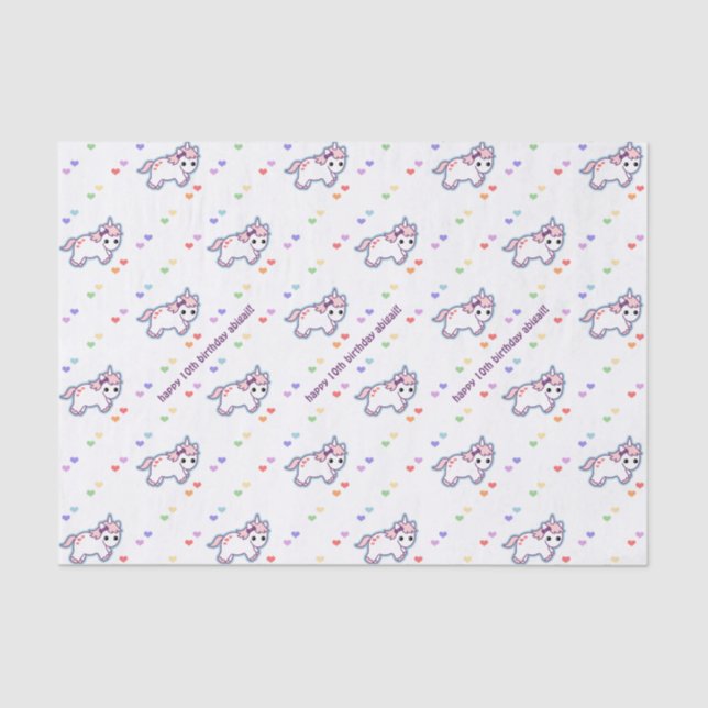 Rainbow Unicorn Party Tissue Paper (Front)