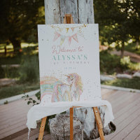 Rainbow Unicorn Pastel Birthday Party Welcome