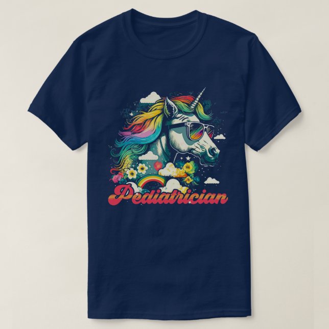 Rainbow Unicorn Pediatrician T-Shirt (Design Front)