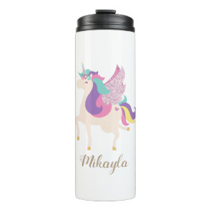 Rainbow Unicorn Personalized Thermal Tumbler