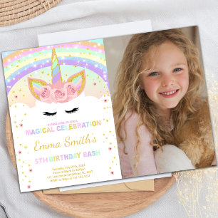 Rainbow Unicorn post Cards with photo