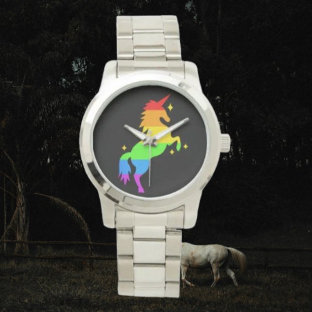 Rainbow Unicorn Silver Watch (Creator Uploaded)