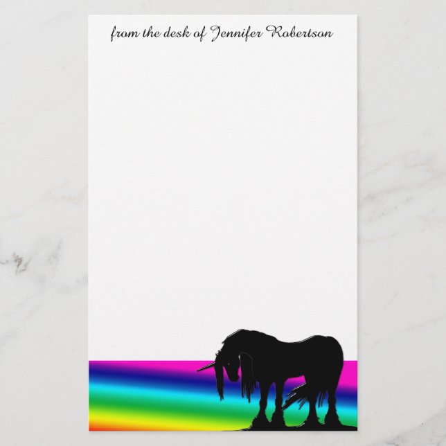 Rainbow Unicorn Stationery (Front)