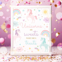 Rainbow Unicorn Sweets And Treats Birthday Party