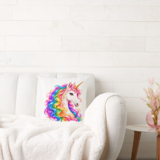Rainbow Unicorn Throw Pillow