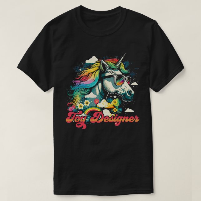 Rainbow Unicorn Toy Designer T-Shirt (Design Front)