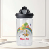 Rainbow Unicorn with Balloon Monogram Name