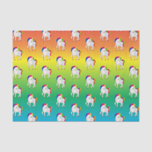Rainbow Unicorn with Colorful Background Tissue Paper