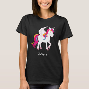 Rainbow Unicorn with Custom Name T-Shirt