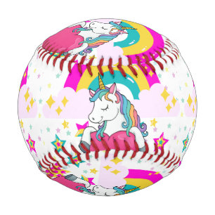Rainbow Unicorn with Stars   Baseball