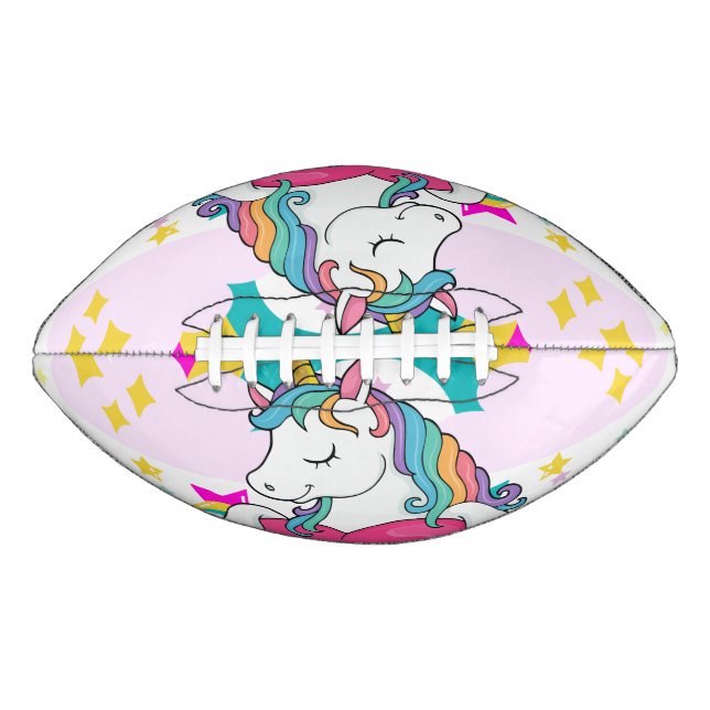 Rainbow Unicorn with Stars   Football (Front)